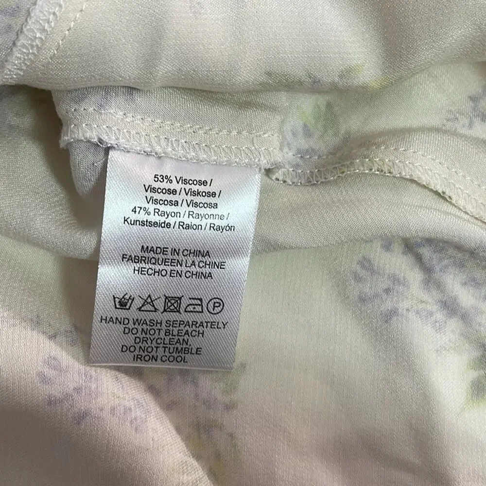 Sau Lee Gabby Floral White and Purple Slip Mini Dress Size 6 - Picture 8 of 8